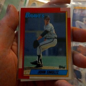 John Smoltz of the Atlanta Braves Topps baseball card